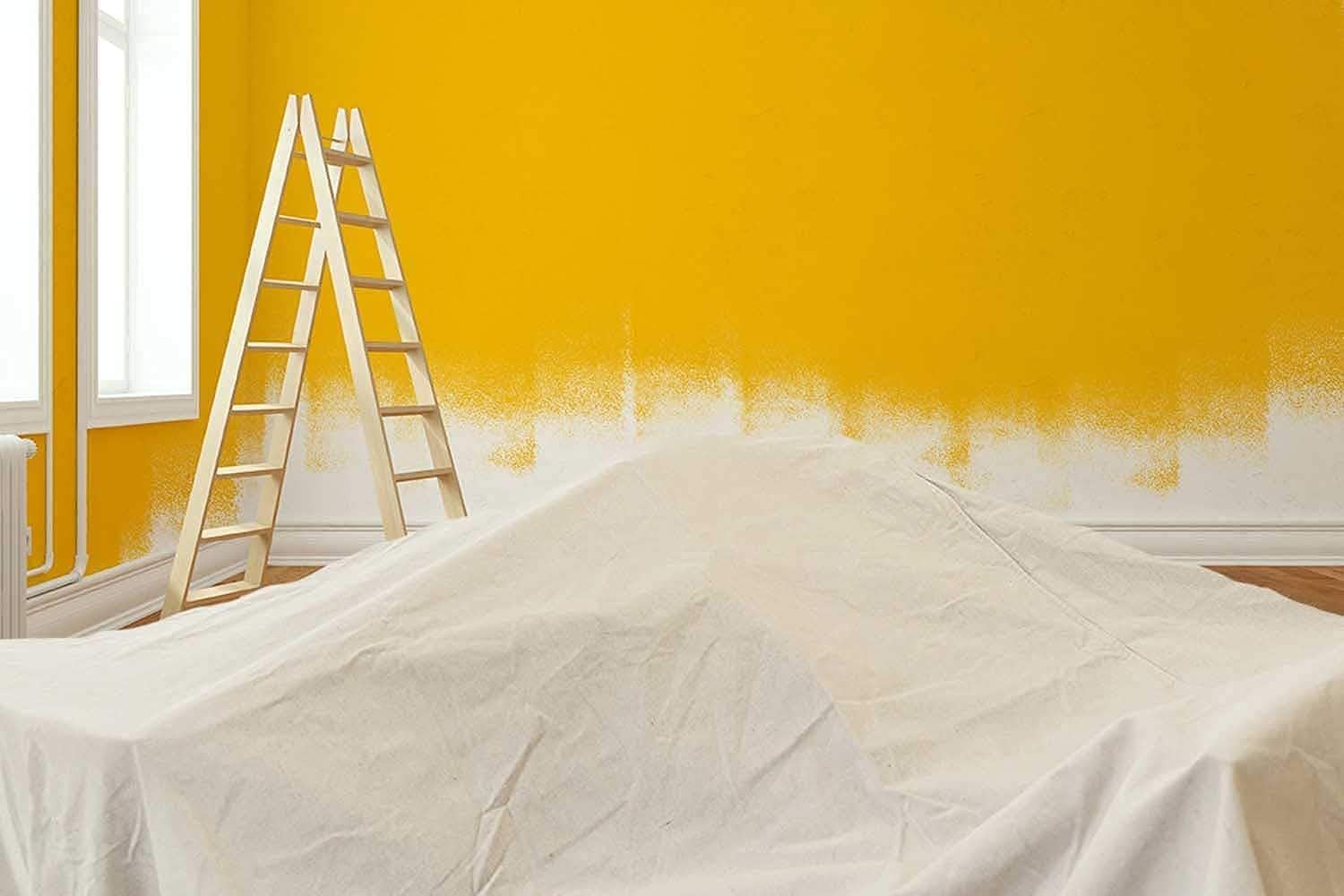 ZUPERIA Lot de 4 bâches en toile canvas pour peinture, protection pour meubles et sols, bâche épaisse polyvalente avec bords doublement cousus, 1 x 3 m