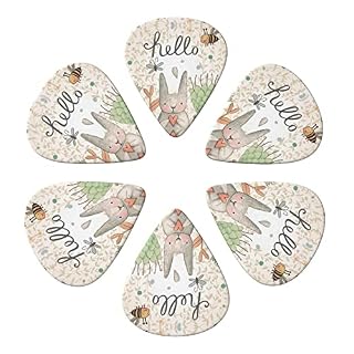 Lot de 6 médiators mignons en forme de lapin et de fleurs pour guitare acoustique, guitare électrique, basse, ukulélé… - Les Beatles, Paul McCartney, John Lennon, RIngo Starr, George Harrison Lot de 6 médiators mignons en forme de lapin et de fleurs pour guitare acoustique, guitare électrique, basse, ukulélé… – Image 4