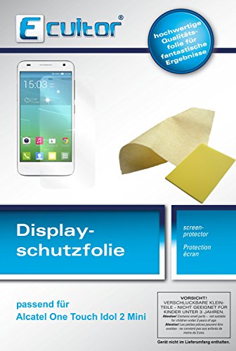 Ecultor Alcatel One Touch Idol 2 Mini 6016D Protection d'écran (6 pièces) avec chiffon et raclette Claire Film premium en film de protection (pas pour Idol 2 Mini S 6036y)