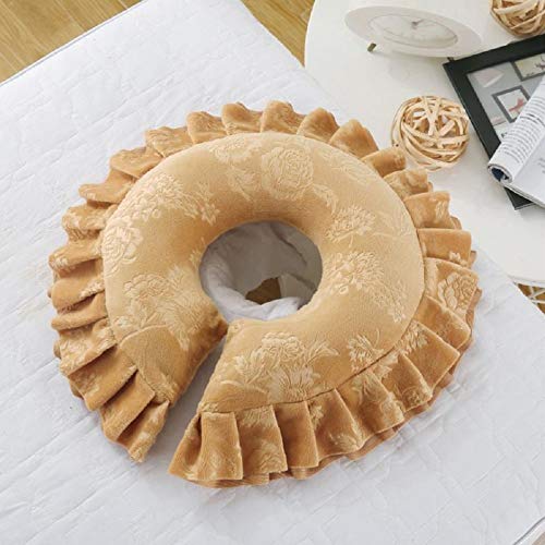 Flower Shape Pillow, Massage Face Relax Pillow Headrest, Spa Pad Face Rest Soft Beauty Salon Bolsters Pad Beauty Care (gold)