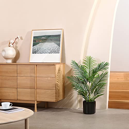 Lomanto Fake Majesty Palm Plant 3Ft Artificial Plants For Home Decor Indoor Small Faux Trees In Pot Fake Tropical Plants For Housewarming Gift 1Pack #TOP5
