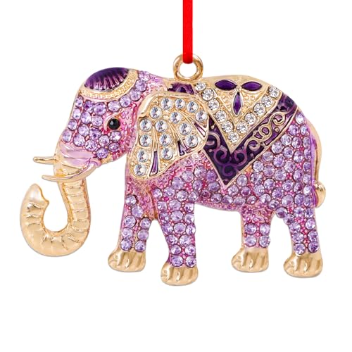 D24TIME Ornamento de elefante-elefante roxo enfeite de natal ornamentos de elefante para decoração de árvore de Natal ornamento de elefante para mulheres irmandade ornamento de elefante decoração de