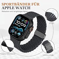 3 Stück Geflochtenes Armbänder für Apple Watch Armband 38mm 40mm 41mm 42mm,Elastisches Nylon Strap Fallschirmverschluss Band für Apple Watch SE 2/3 iWatch 11 10 9 8 7 6 5 4 3 Ultra 2/3 Apfelband – Ansicht 3