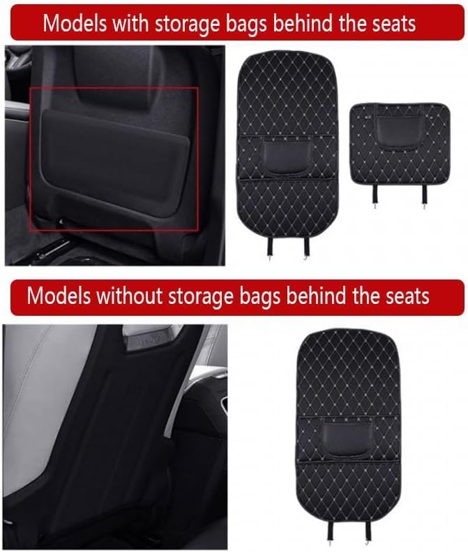2 Piezas Protector Asiento Coche Respaldo para BMW 7 Series SWB E65 2001-2008, PU Cuero Antipatadas Almohadilla Sillas Impermeable Antifouling,B/Long-Beige