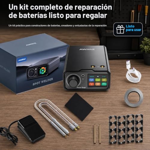 Miniatura 7 de Awithz Soldadora De Puntos Con Batería, 9000w, Uk3, 10000mah, Mando Con Botón Giratorio, 100 Marchas, Pedal De Pie, Soldador De Puntos De 0,1 0,3mm Para Hacer Paquetes De Baterías Diy