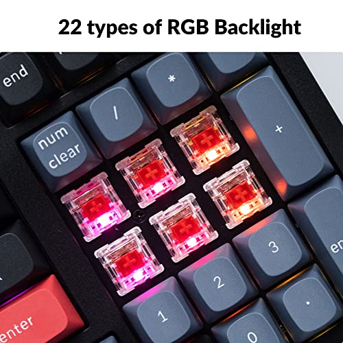 Image of Keychron K4 Pro Custom Wireless Mechanical Keyboard, 96 Keys Hot-swappable QMK /VIA Programmable Macro with K Pro Red Switch RGB Backlit Compatible Mac Windows Linux - Black