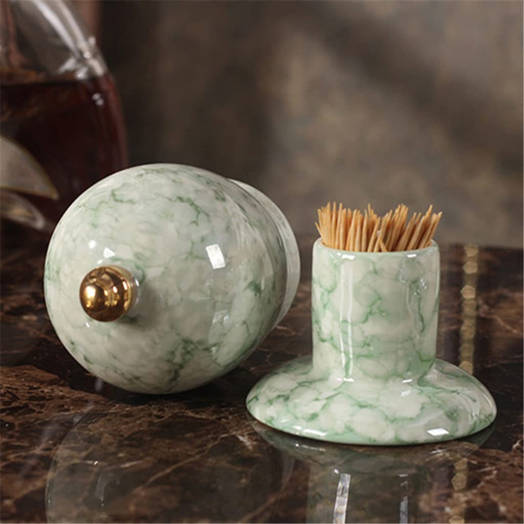 Scatola per stuzzicadenti Europea in Ceramica Barattolo per stuzzicadenti per la casa Decorazione della tavola da Pranzo del Soggiorno (Confezione da 3 Come Mostra)