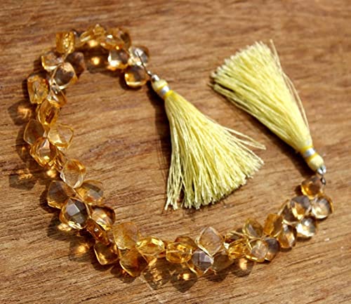Citrine naturelle briolette perles de quartz jaune facetté coussin 7-9mm LKBEADS