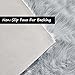 Goolela Grey Fluffy Fuzzy Furry Rug 2x3 Gray Faux Sheepskin Fur Rug for Bedroom Living Room Dorm Small Soft Bedside Carpet Plush Washable Rectangle