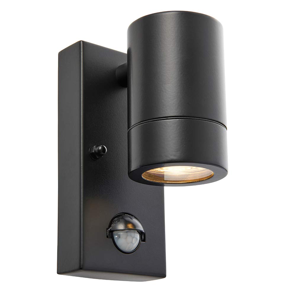 Endon Black Saxby 75435 Palin Matt Stainless Steel Outdoor Ip44 Pir Wall Light