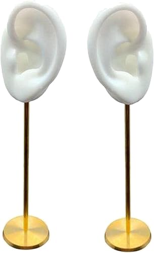 Colaxi 2 soportes de exhibición de pendientes duraderos de silicona suave modelo de oreja humana