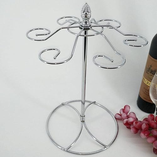 Miniatura 2 de Cabilock Soporte para copas de vino, soporte para copas de vino, estante de almacenamiento independiente para copas de vino, con 6 ganchos, soporte