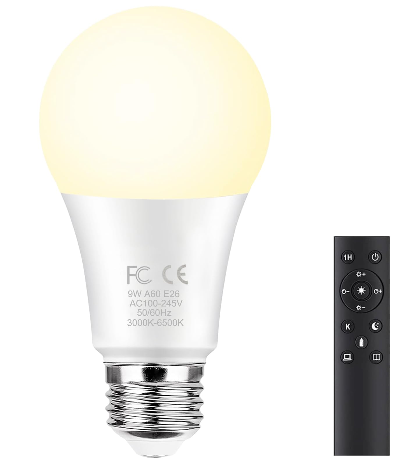 Lampadina Intelligente GRV E27 12W A60 Con Telecomando - RGB CCT Dimmabile 3000-6500K, 1000LM, CRI 80, 16 Milioni Di Colori