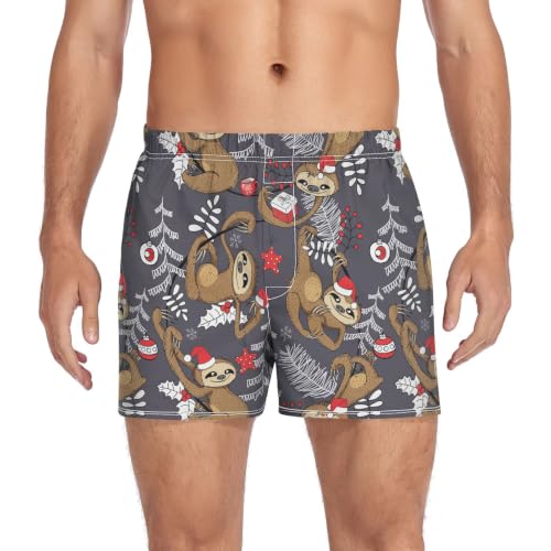 Image of Men's Boxer Shorts Cotton Loose Underwear with Button Fly