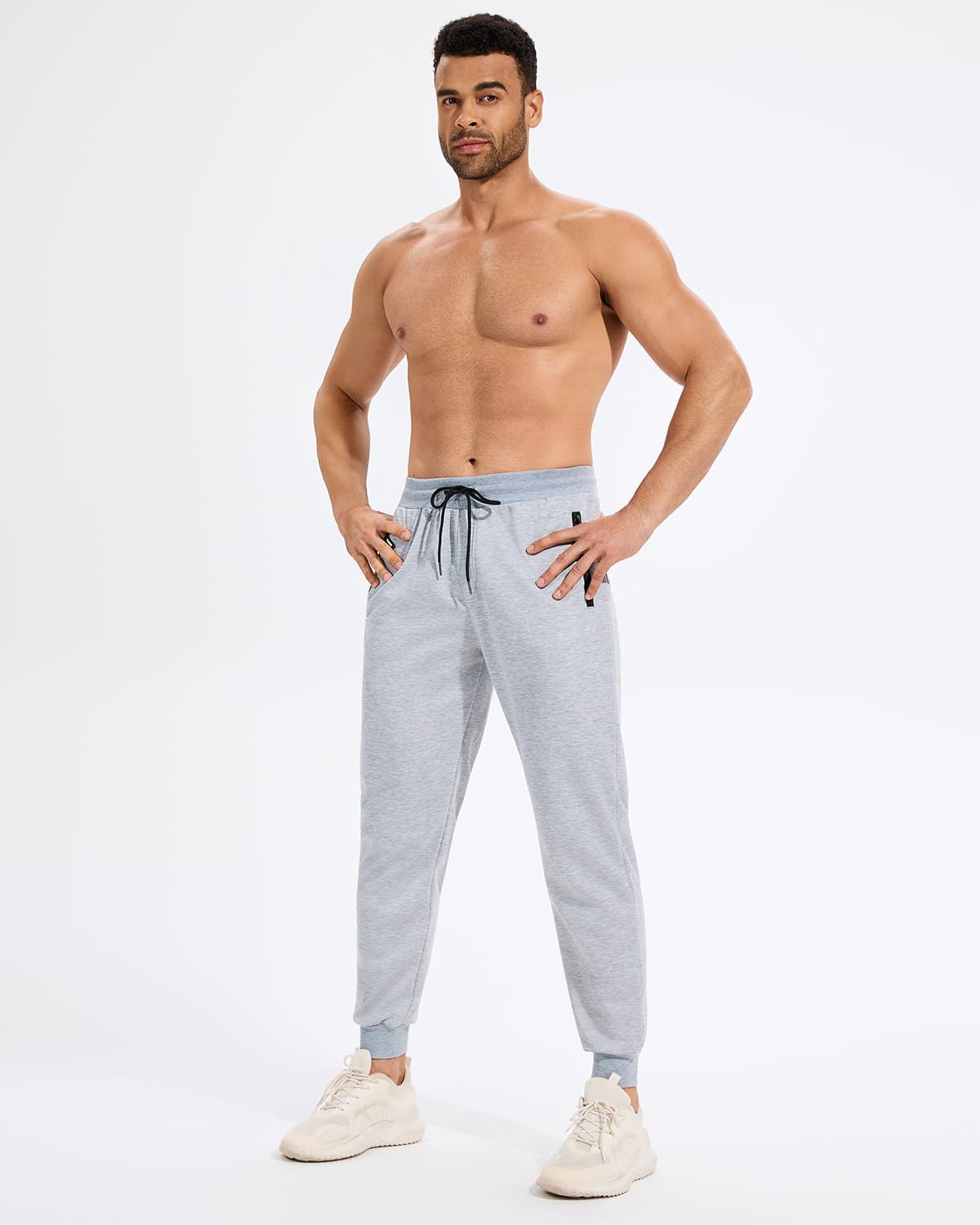 3-4 Pack Men's Athletic Joggers Sweatpants with Zipper Pockets Athletic Pants for Men Running,Workout, Soccer - Image 2