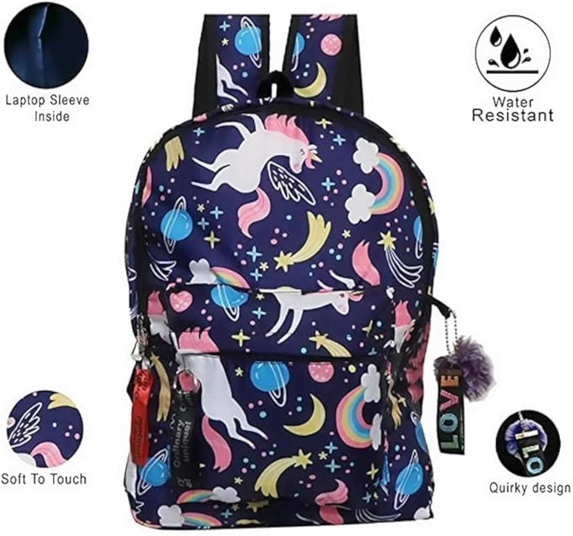 Medium Kids Waterproof Backpack, Stylish Daypack