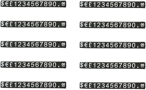 Miniatura 2 de Mollytek 10 juegos de cubos de visualización de precios, etiqueta de precio ajustable para joyería, soporte de contador, número de letras, dólares,