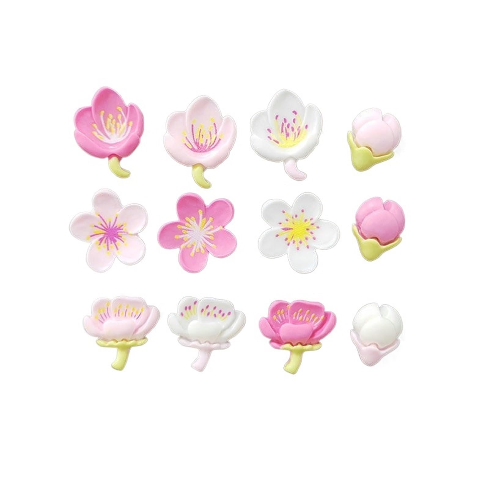 Glass Magnets 4/12pcs Fridge Magnets Blossom Cherry Flower Refrigerator Magnetic Sticker Message Whiteboard(Mixed 12 pcs)