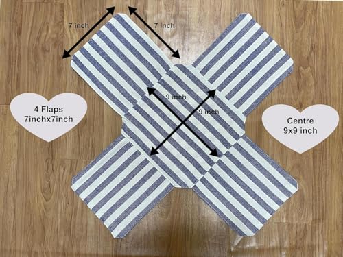 Image of Glus Cotton Set of 4 Double Layer Roti Clothes Wrap with Flaps Casement Cloth for chapati for hot case Kitchen Chapati wrap roti Cloth,Colour: Red Stripe,Blue Stripe (Cotton, Stripe Blue & Stripe Red)