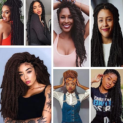 8 Packs Marley Twist Braiding Hair 18 Inch Marley Hair Crochet Braids Afro Kinky Synthetic Cuban Twist Marley Hair For Twists Braiding Hair Extensions,15 Strands/Pack #TOP5