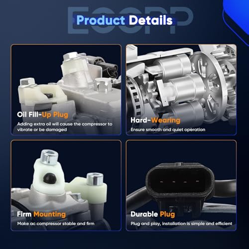 Image of ECCPP AC Compressor Direct Fit for Mercedes-Benz E300 V6 3.5L 2012