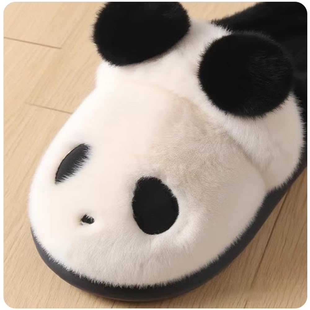 Warme Plüschhausschuhe, Panda-Design, rutschfeste Schuhe für Schlafsäle