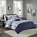 Comfort Spaces Harvey 4 Piece Comforter Set Plaid Perfect for College Dormitory, Guest Room Bedding, Queen, Blue