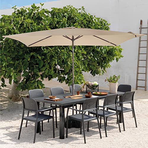 Cobana 6.6 X 9.8Ft Rectangular Patio Umbrella, Outdoor Table Market Umbrella With Push Button Tilt/Crank, Beige #TOP7