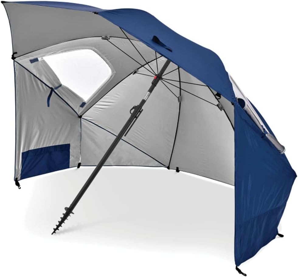 Sport-Brella Premiere UPF 50+ Umbrella Shelter for Sun and Rain Protection (8-Foot, Blue)