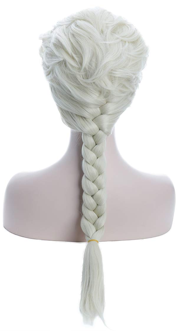 karlery Adult Women's Long Beige Braided Fashion Wig Halloween Cosplay Wig Costume Party Wig(Beige)