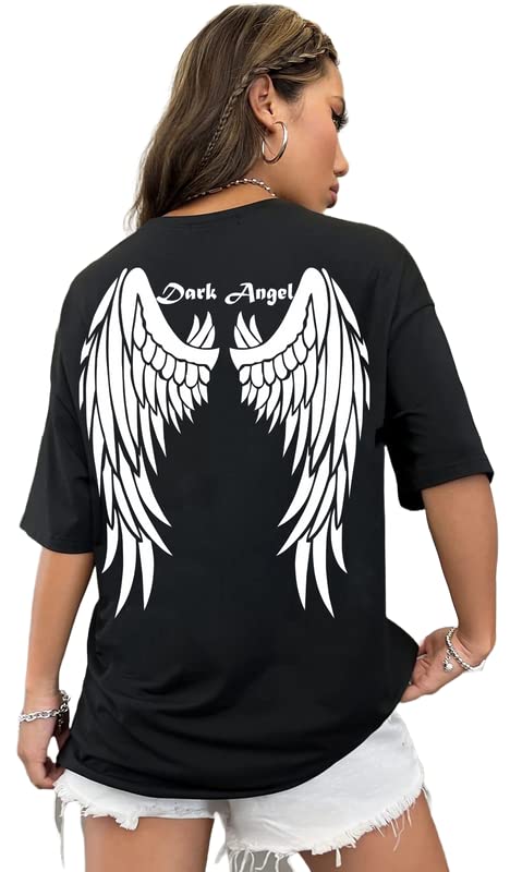 Buy BELTLY Dark Angel Oversized Tshirt Women Casual Stylish Latest
