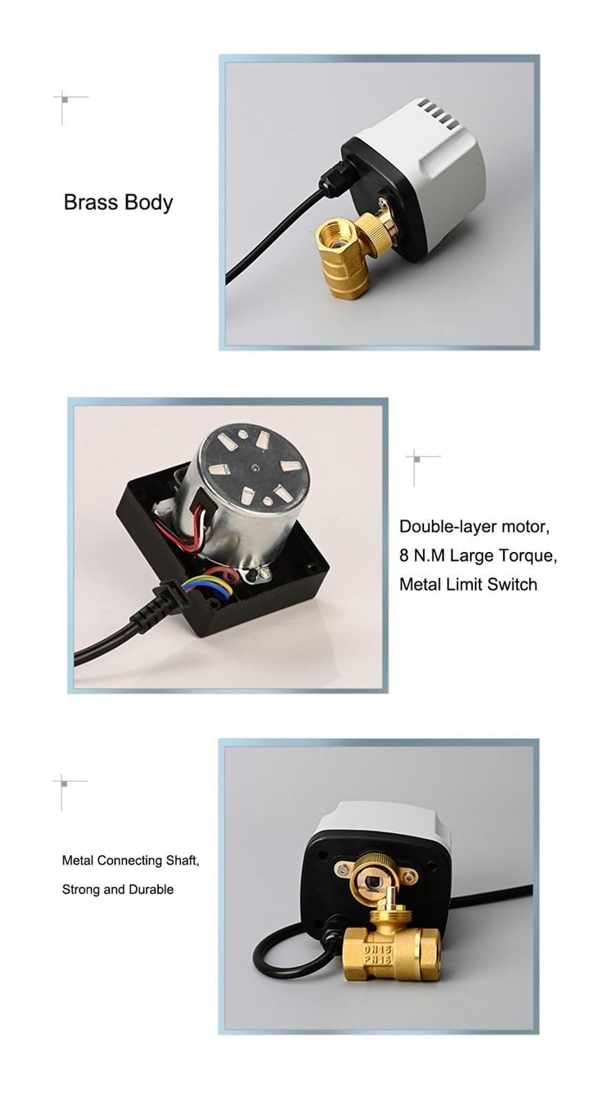 Válvula De Bola 1/2'' 3/4'' 1'' 1-1/4'' 2 Pulgadas IP65 Válvula De Bola Motorizada A Prueba De Agua Válvula De Bola Eléctrica De Latón De 2 Vías Motor De Metal De Gran Torsión Piezas de válvulas de ap