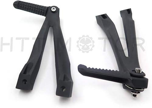 Miniatura 5 de HTTMT MT390-005-BK - Soporte de clavijas de pie de pasajero trasero negro plateado compatible con Yzf R1 2004-2008