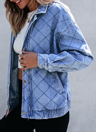 Sidefeel Women's Jean Jacket Long Sleeve Zimbaplatinum Overszied Denim Jackets Shacket Coat Fashion Spring Outfits 20253