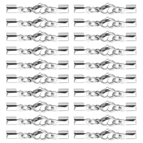 Molain 593380_1_5BEY5KE1 20Pcs Lobster Claw Clasps With Fold Over Cord Ends, Diy Jewelry Making Accessories Set cover