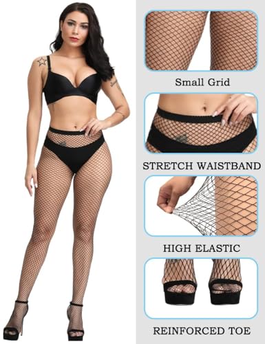 Image of Fishnet Stockings For Women High Waisted Fishnet Tights Sexy Wide Mesh Fishnet Stockings