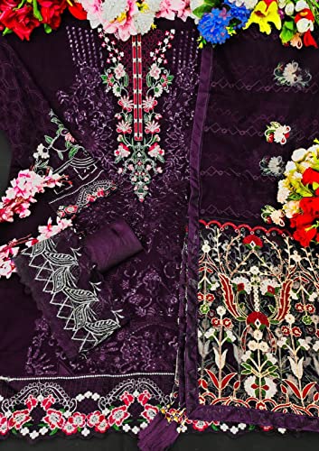 Party Wear Ready To Wear Indian Pakistani Embroidered Georgette Suit with Net Border for Women4
