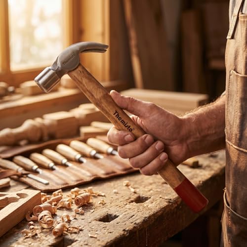 Image of Themisto TH-T33 3 /4 lbs Forged Steel Head Claw Hammer with Seasoned Wooden Handle | Strong Non-Slip Grip | Ideal for Home DIY and Professional Use