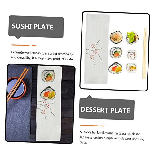 Plato rectangular cerámico para sushi estilo japonés miniatura 5