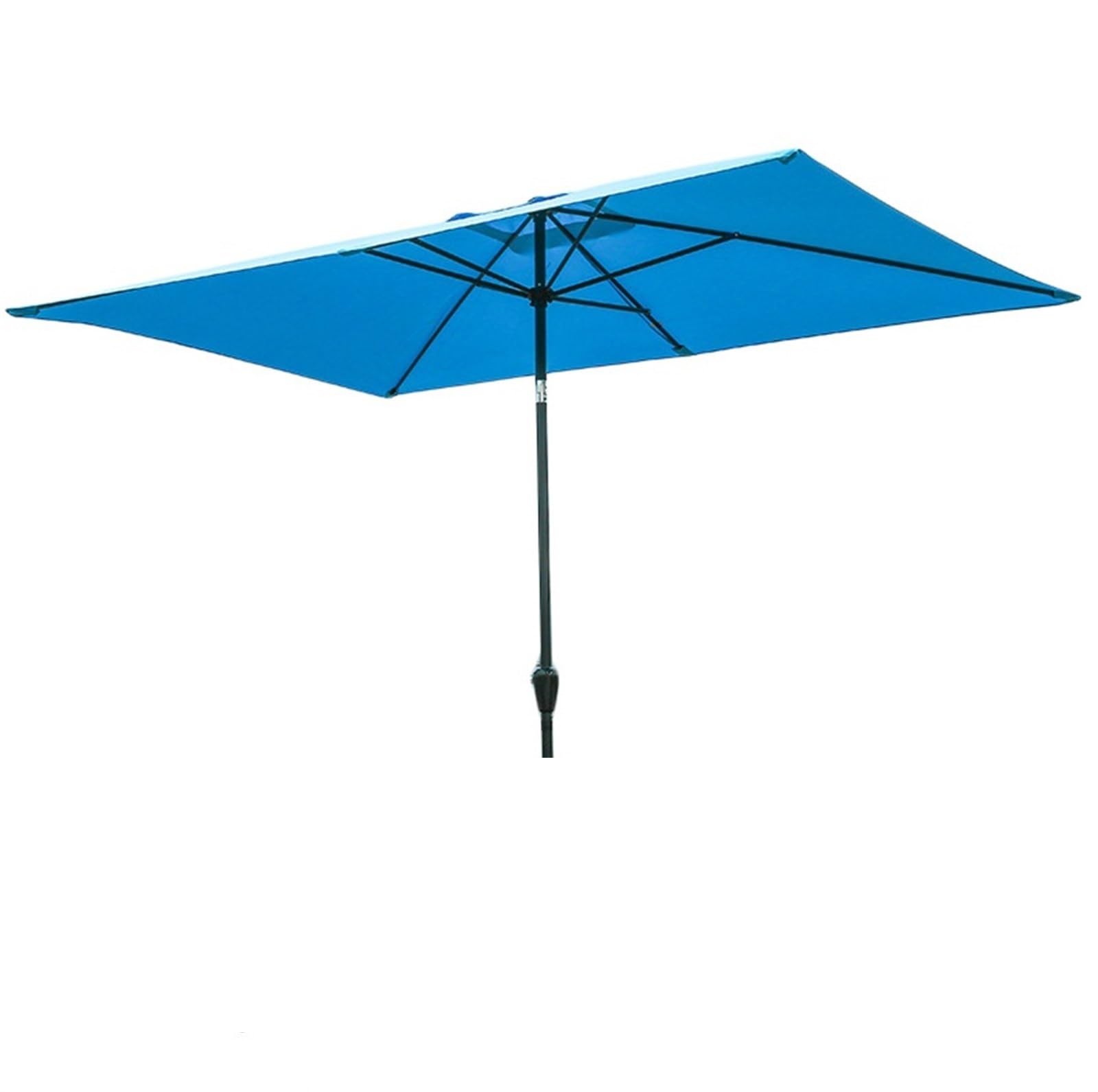 Sombrilla de exterior azul de 200x300 cm con varillas resistentes para el patio trasero sin base