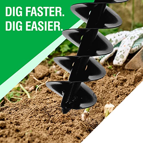 Power Planter Auger Drill Bit Extension, 5" X 28" With 1/2" Non-Slip Hex Drive, Garden Auger For Planting 5” And 6” Potted Plants, Garden Digging Tool For Dirt, Clay, Soil And Sand #TOP4