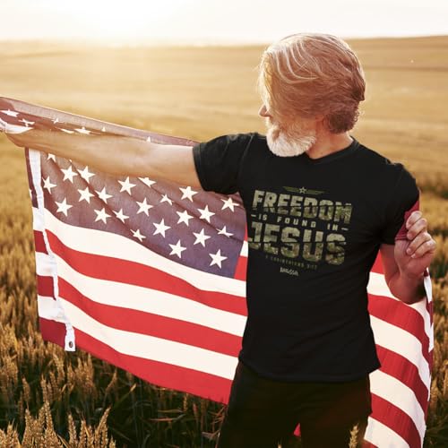 Freedom is Found in Jesus 2 Corinthians 3:17 Black Cotton Crewneck T-Shirt4