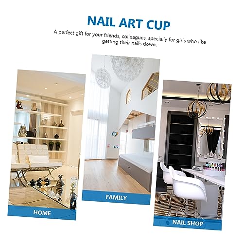 Vaso cristal para arte de uñas con tapa para manicura miniatura 5