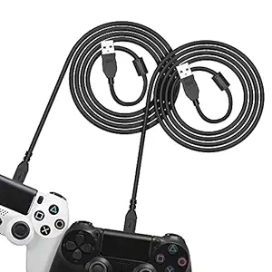 [2 Pack 10FT] 6amLifestyle PS4 Controller Charging Cable, Charge and Play, Micro USB Charger High Speed Data Sync Cord for Sony Playstation 4 PS4 Slim/Pro Controller, Xbox One S/X Controller, Android