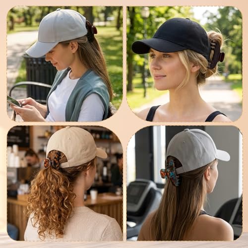 Pinza para cabello Hat Claw Clip, clip para sombrero para mujeres, set de tres pinzas grandes con agarre antideslizante, tamaño 10.5 cm miniatura 4