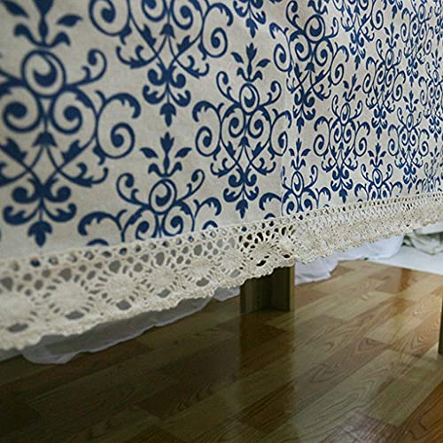 Nappe vintage coton lin rectangulaire impression tissu table 60x60cm - 5