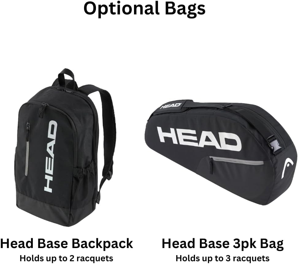 Head Speed 21 Inch Junior Tennis Racquet Bundled with Balls and Overgrips in Your Choice of Color – Optional Tennis Bag