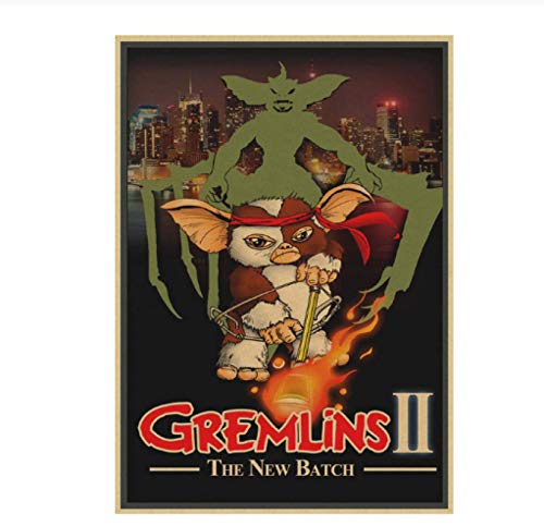 DPFRY Cuadro En Lienzo Fantasía Película De Terror Gremlins Póster E Impresión Estilo Retro Arte Decorativo De La Pared Pegatinas Carteles para El Hogar Kz866Xw 40X60Cm Sin Marco