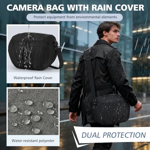 Bolsa para Cámara DSLR/SLR Mirrorless RAINSMORE Gris miniatura 4