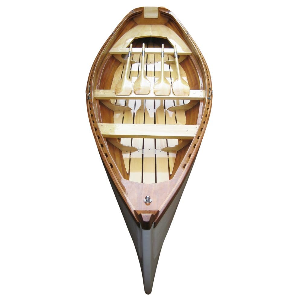 Old Modern Handicrafts Wooden Whitehall Row Boat with Composite Reinforcement & Gelcoat (204L x 53.1W x 29.9H) – Handmade Nautical Décor Gift